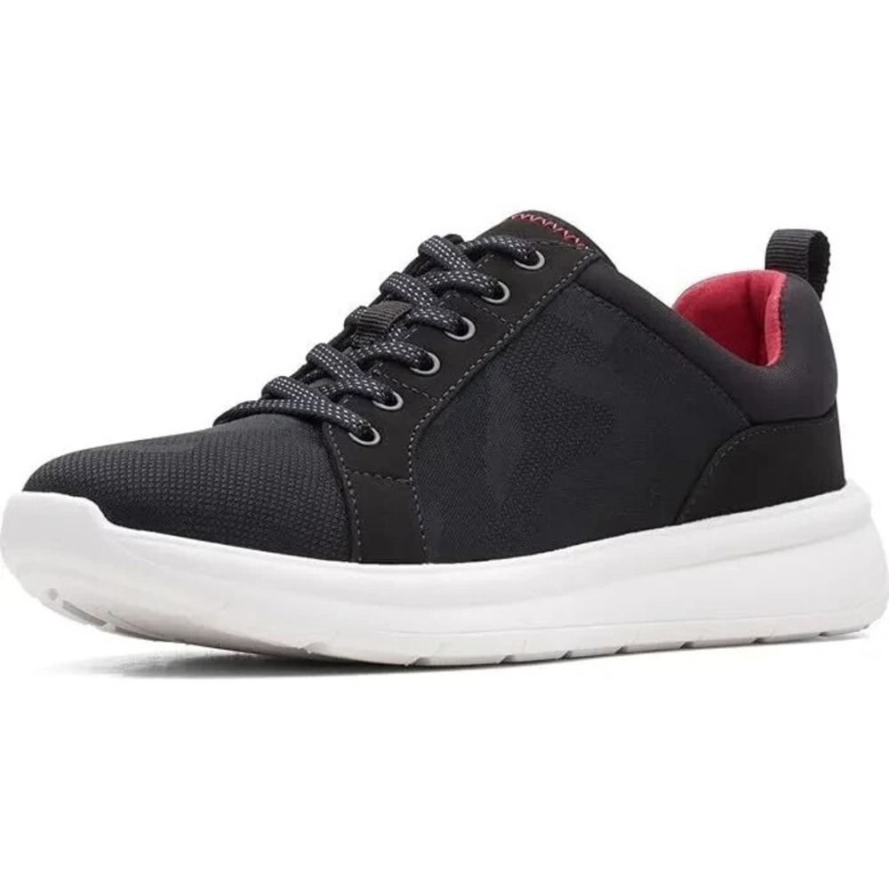 Clarks Women's Ezera Lace Sneaker Black Camo Size 5.5 M